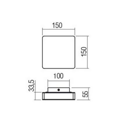 Redo 01-2384 - LED stensko svetilo TABLET LED/11W/230V 3000K CRI 90 črna
