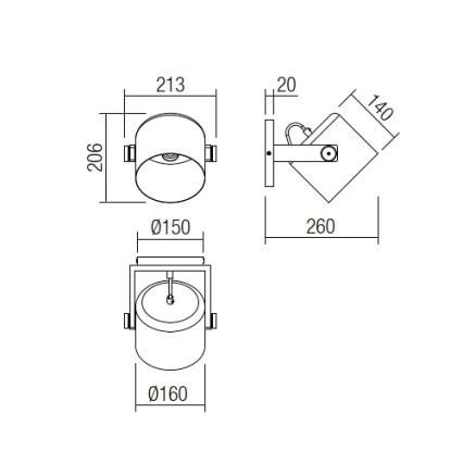 Redo 01-2399 - Stenski reflektor POOH 1xE27/42W/230V bukev