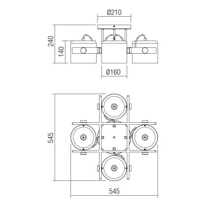 Redo 01-2401 - Lestenec POOH 4xE27/42W/230V breza