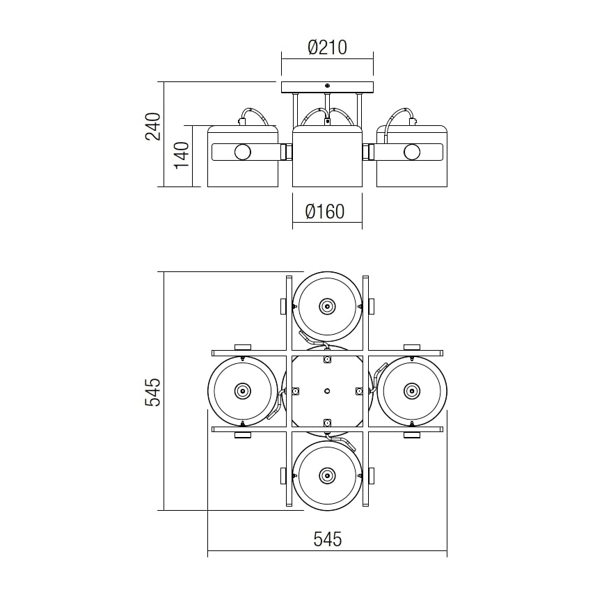 Redo 01-2401 - Lestenec POOH 4xE27/42W/230V breza