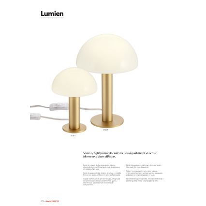 Redo 01-2474 - Viseča svetilka na vrvici LUMIEN 1xG9/10W/230V premer 13 cm zlata/bela
