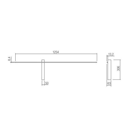 Redo 01-2480 - LED stenska svetilka TANGENT LED/14W/230V črna