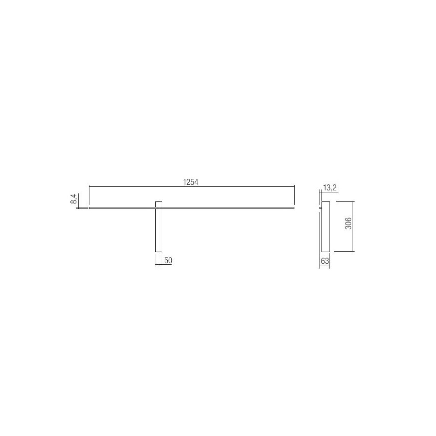 Redo 01-2480 - LED stenska svetilka TANGENT LED/14W/230V črna