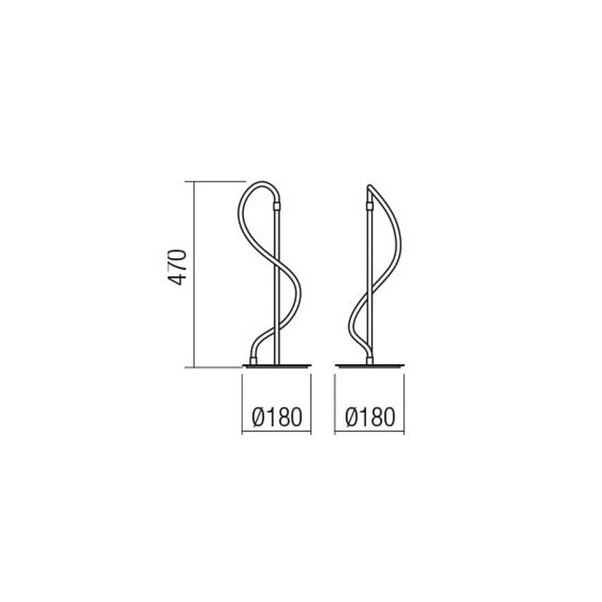 Redo 01-2530 - LED Zatemnitvena namizna svetilka CORRAL LED/12W/230V črna