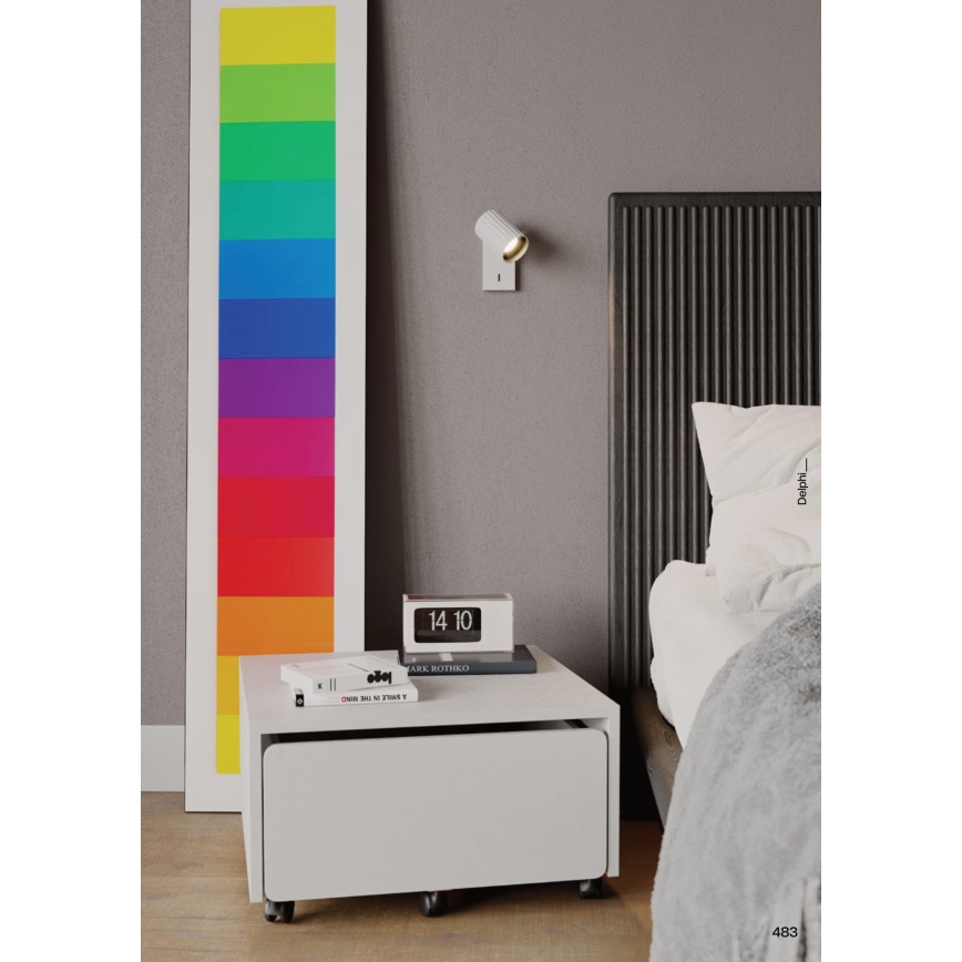 Redo 01-2548 - Stensko točkovno svetilo DELPHI 1xGU10/7W/230V belo