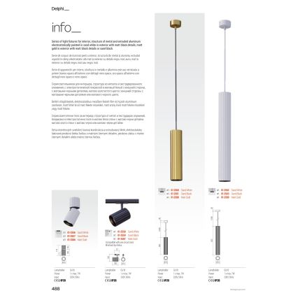 Redo 01-2582 - Stensko točkovno svetilo DELPHI 1xGU10/7W/230V zlato