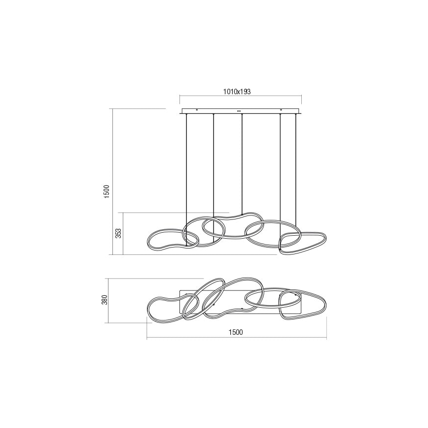 Redo 01-2599 - LED Zatemnitveni lestenec na vrvici BIAS LED/108,6W/230V CRI 90 3000K črna