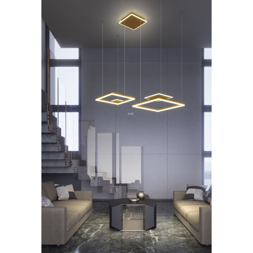 Redo 01-2615 - LED zatemljiv lestenec na kablu SIGUA LED/137W/230V CRI 90 zlati