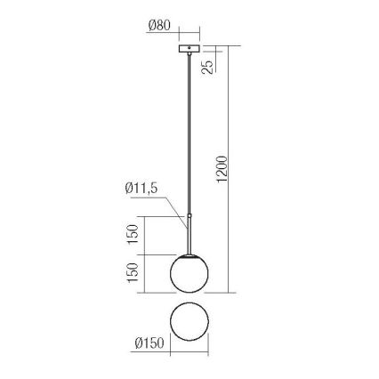 Redo 01-2623 - Lestenec na vrvici NIVA 1xE14/28W/230V