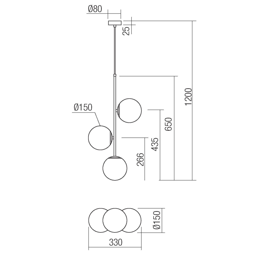 Redo 01-2627 - Lestenec na vrvici NIVA 3xE14/28W/230V