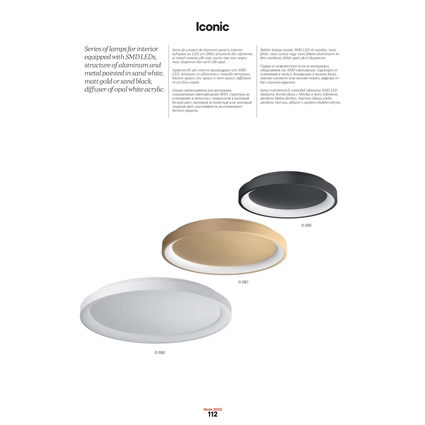 Redo 01-2672 - Zatemnljiv LED lestenec na kablu ICONIC LED/50W/230V, premer 58 cm, bel