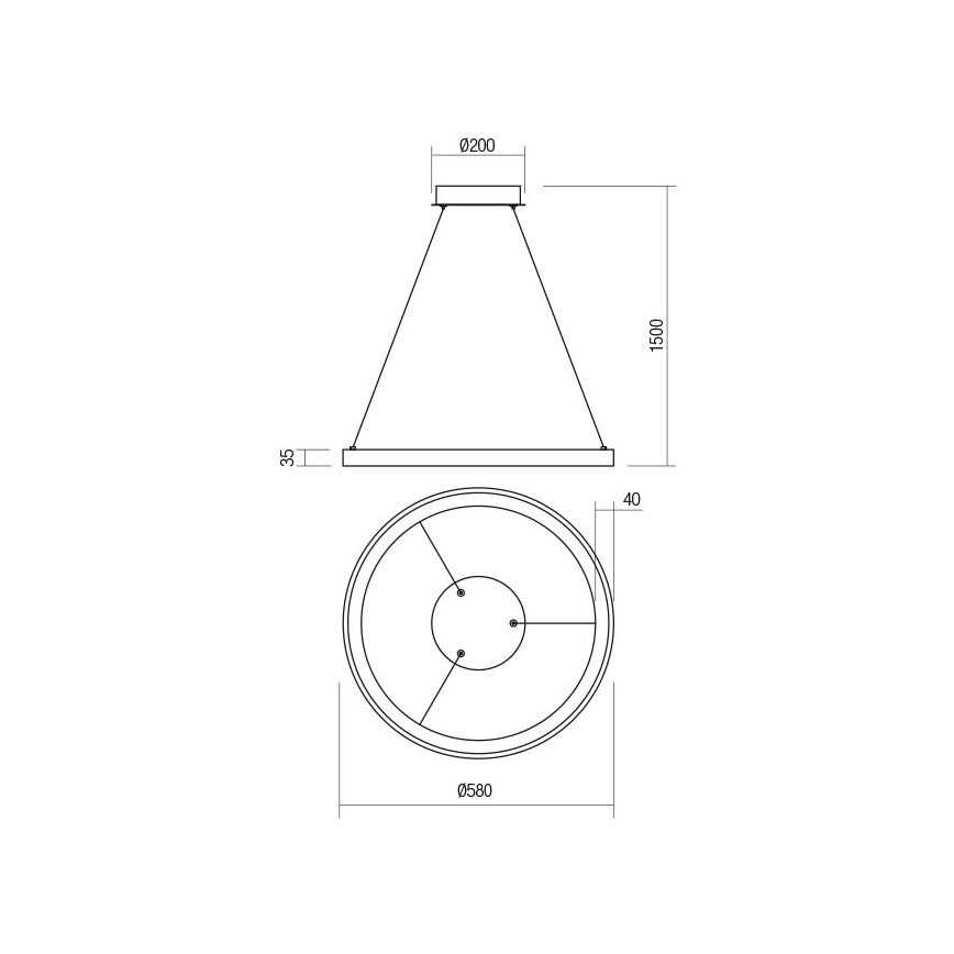 Redo 01-2672 - Zatemnljiv LED lestenec na kablu ICONIC LED/50W/230V, premer 58 cm, bel