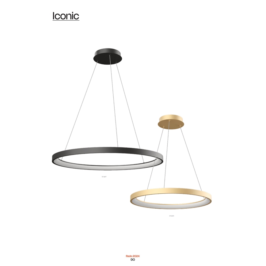 Redo 01-2677 - LED Zatemnitveni lestenec na vrvici ICONIC LED/60W/230V pr. 78 cm črna