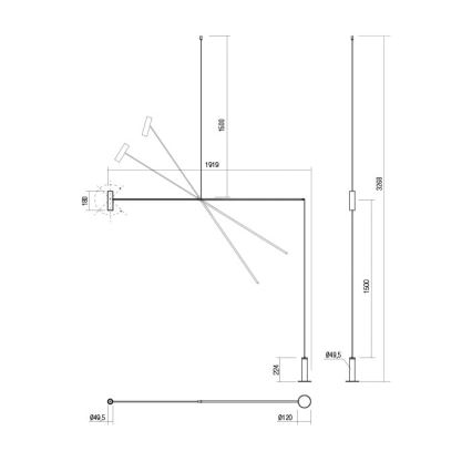 Redo 01-2695 - LED Zatemnitvena talna svetilka PICAS LED/12W/230V črna