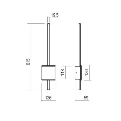 Redo 01-2697 - LED stensko svetilo DIAZ LED/20W/230V CRI 90 zlato