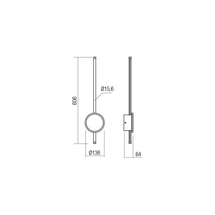Redo 01-2700 - LED Stenska svetilka DIAZ LED/18W/230V CRI 90 zlata