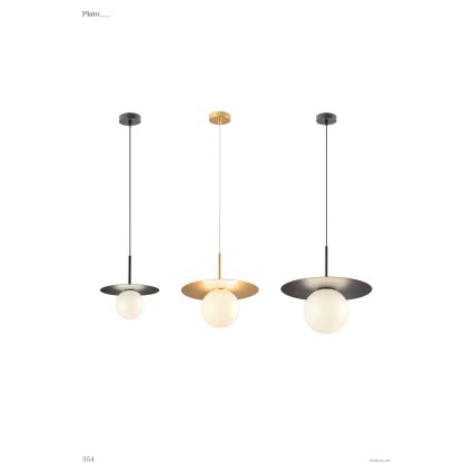 Redo 01-2727 - Lestenec na vrvici PLATO 1xG9/10W/230V pr. 20 cm zlata