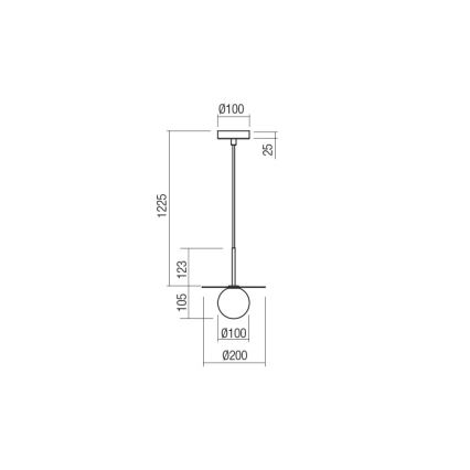 Redo 01-2727 - Lestenec na vrvici PLATO 1xG9/10W/230V pr. 20 cm zlata