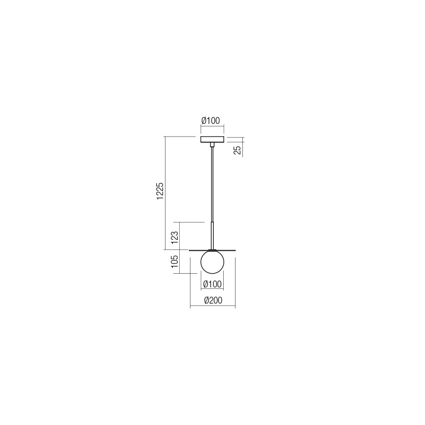 Redo 01-2727 - Lestenec na vrvici PLATO 1xG9/10W/230V pr. 20 cm zlata