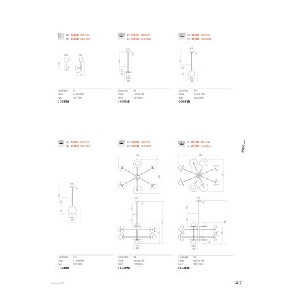 Redo 01-2735 - Lestenec na palici PLATO 8xG9/10W/230V v zlati barvi