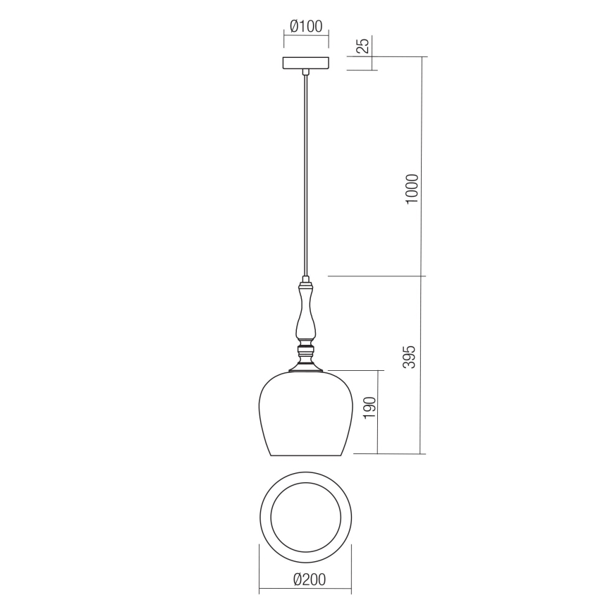 Redo 01-2740 - Lestenec na vrvici TOLL 1xE27/42W/230V bron