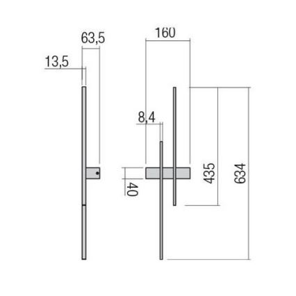 Redo 01-2744 - LED stensko svetilo TANGENT LED/13W/230V CRI 90 bela