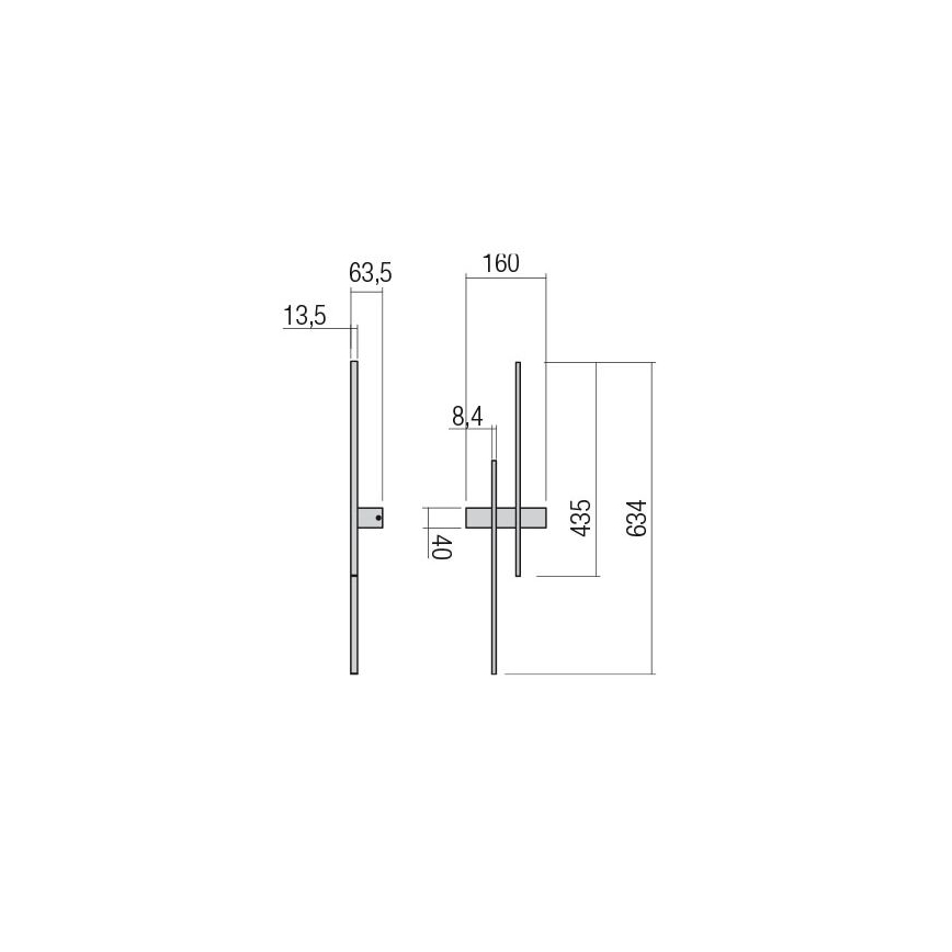 Redo 01-2745 - LED stenska svetilka TANGENT LED/13W/230V CRI 90 črna