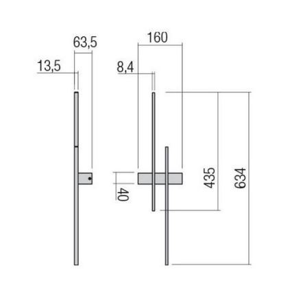 Redo 01-2746 - LED stensko svetilo TANGENT LED/13W/230V 3000K 63,4 cm CRI 90 bela