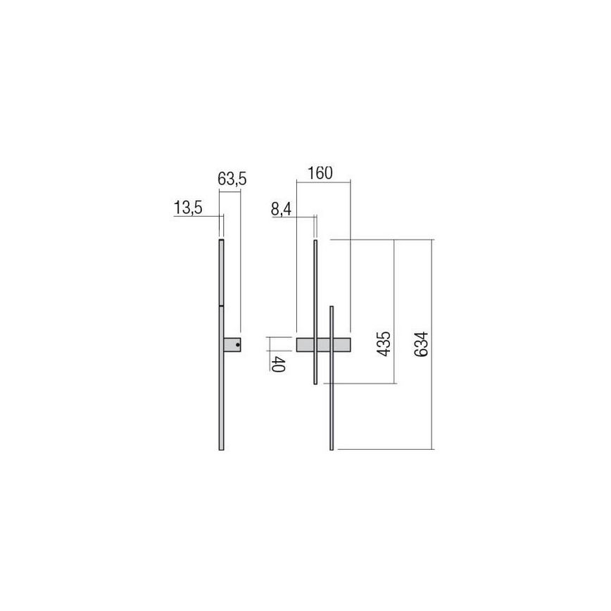 Redo 01-2746 - LED stensko svetilo TANGENT LED/13W/230V 3000K 63,4 cm CRI 90 bela