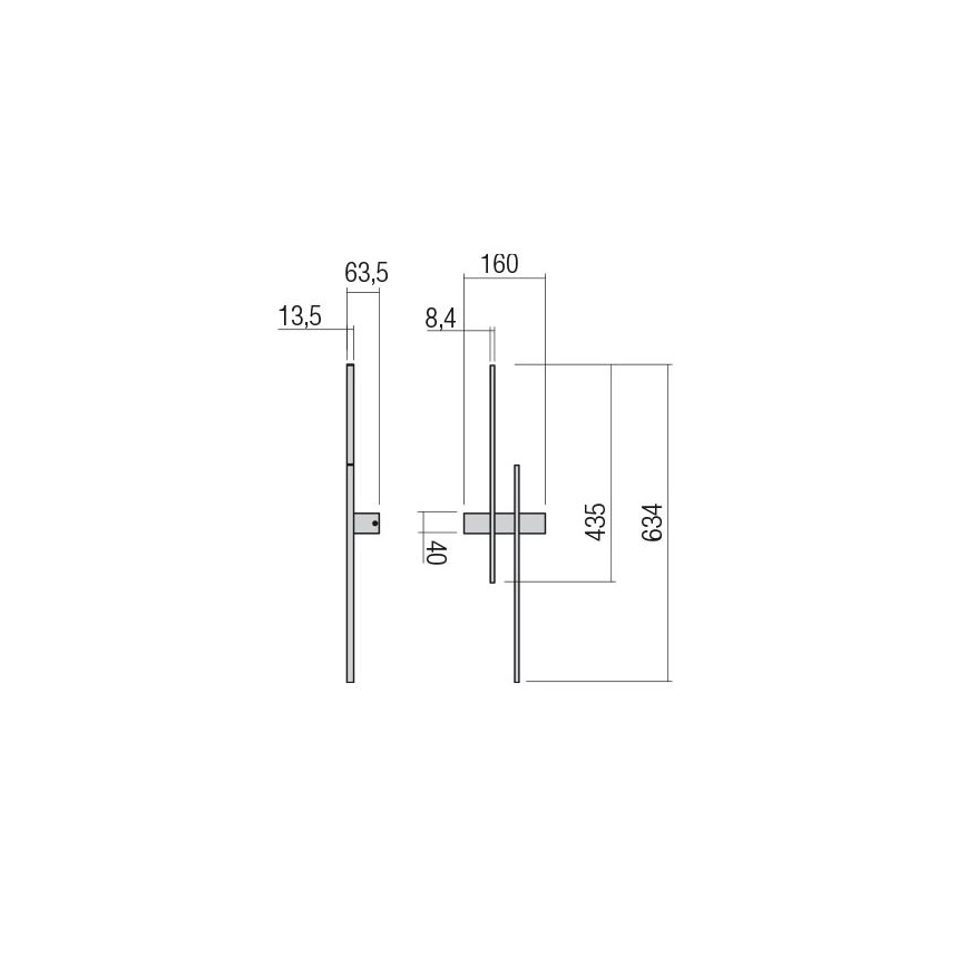Redo 01-2747 - LED stenska svetilka TANGENT, 13W, 230V, CRI 90, črna