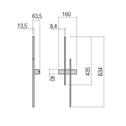 Redo 01-2747 - LED stensko svetilo TANGENT LED/13W/230V 3000K 63,4 cm CRI 90 črna
