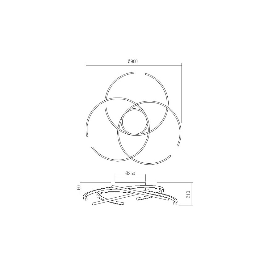 Redo 01-2748 - LED Zatemnitvena stropna svetilka ALIEN LED/75W/230V 3000K pr. 90 cm bela