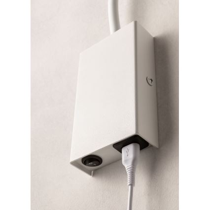 Redo 01-2754 - LED Fleksibilna mala svetilka WALLIE LED/3W/230V USB CRI 90 bela