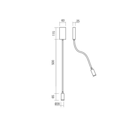 Redo 01-2755 - LED Fleksibilna mala svetilka WALLIE LED/3W/230V USB CRI 90 črna