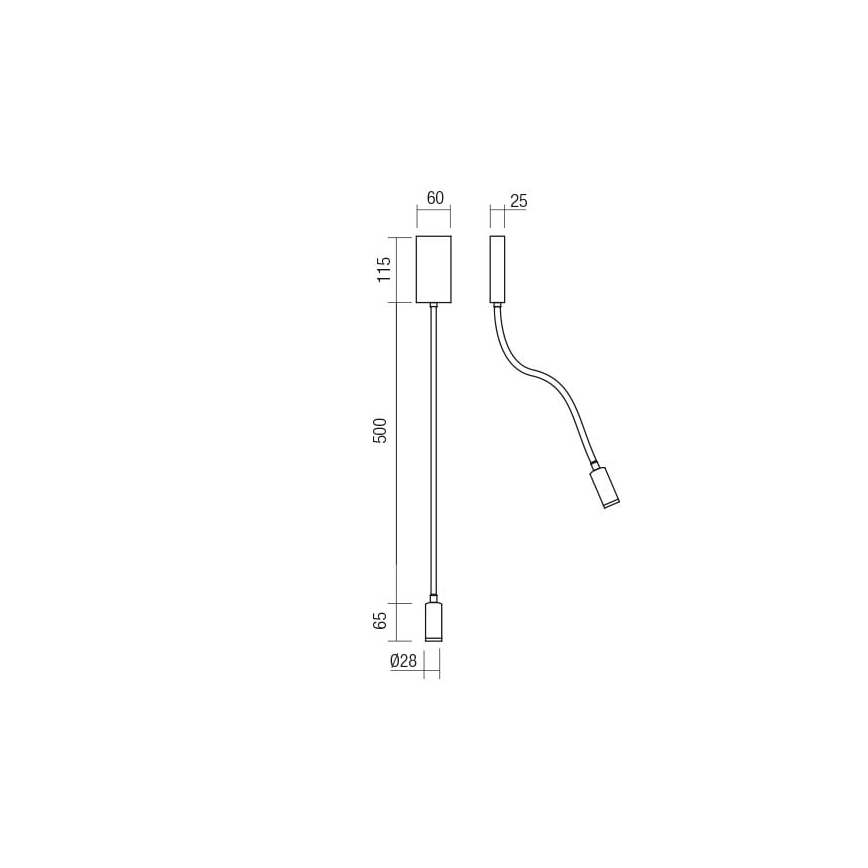 Redo 01-2755 - LED Fleksibilna mala svetilka WALLIE LED/3W/230V USB CRI 90 črna