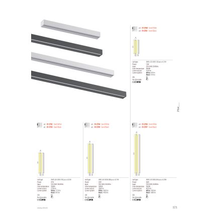 Redo 01-2764 - LED stensko svetilo PLOT LED/31W/230V 90 cm bela