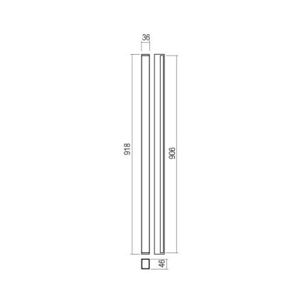 Redo 01-2765 - LED stensko svetilo PLOT LED/31W/230V 90 cm črno