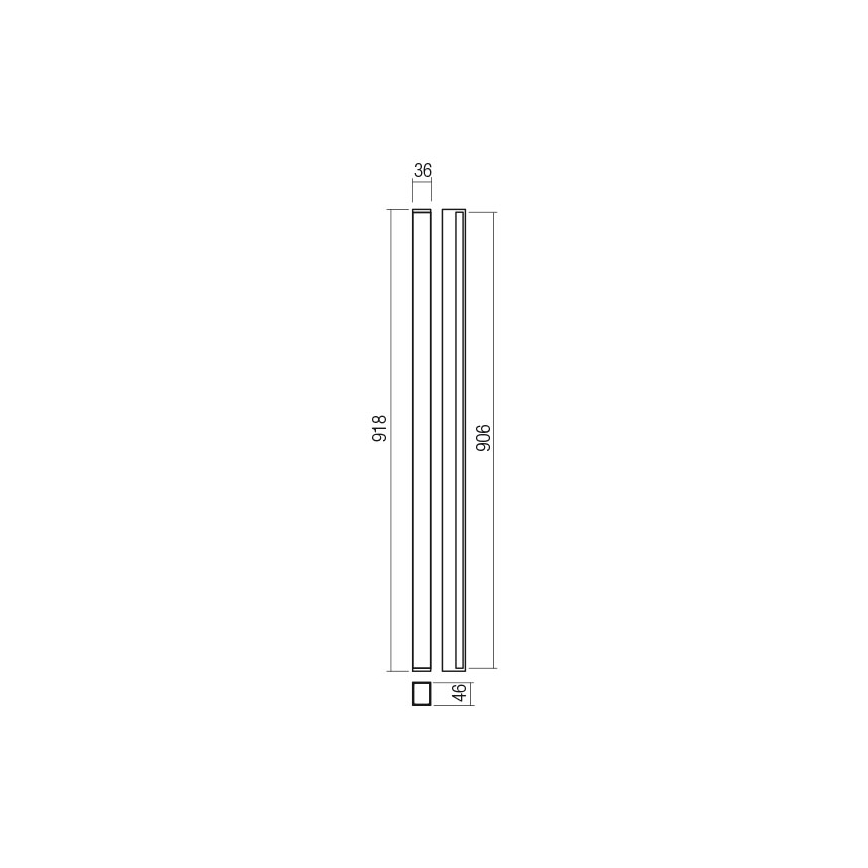 Redo 01-2765 - LED stensko svetilo PLOT LED/31W/230V 90 cm črno
