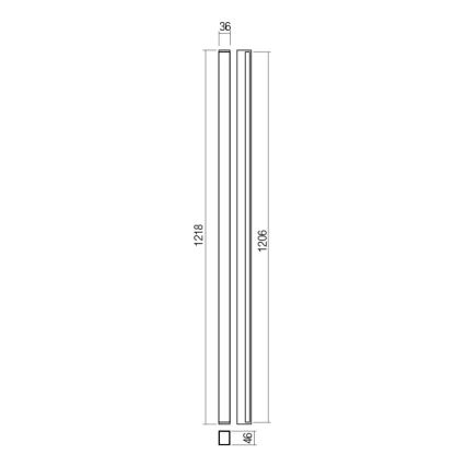 Redo 01-2767 - LED stenska svetilka PLOT LED/35W/230V 120 cm črna