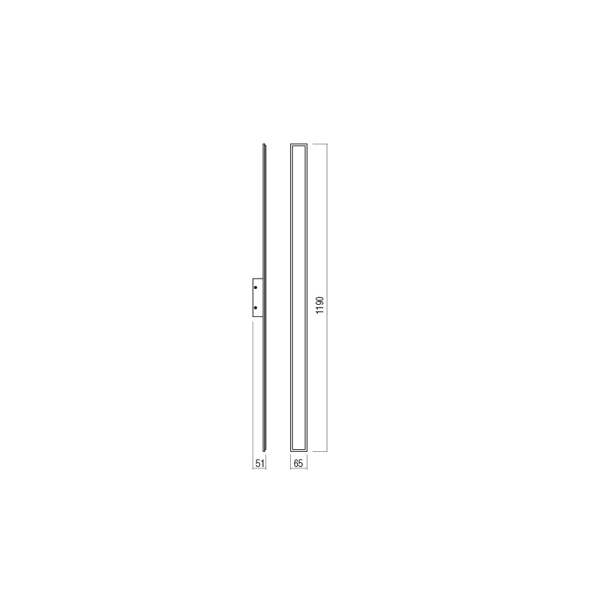Redo 01-2771 - LED Stenska svetilka WAPI LED/30W/230V 119 cm črna