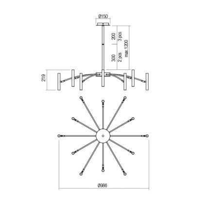 Redo 01-2774 - Lestenec na drogu RAYEN 12xG9/10W/230V bron