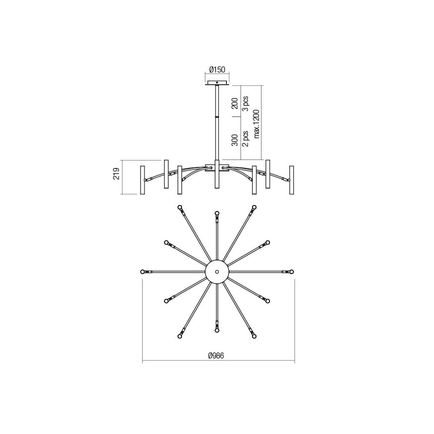 Redo 01-2774 - Lestenec na drogu RAYEN 12xG9/10W/230V bron