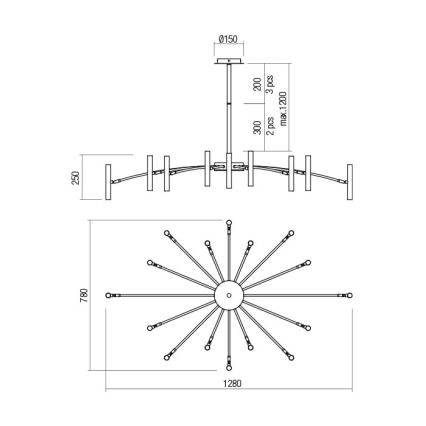 Redo 01-2776 - Lestenec na drogu RAYEN 16xG9/10W/230V bron