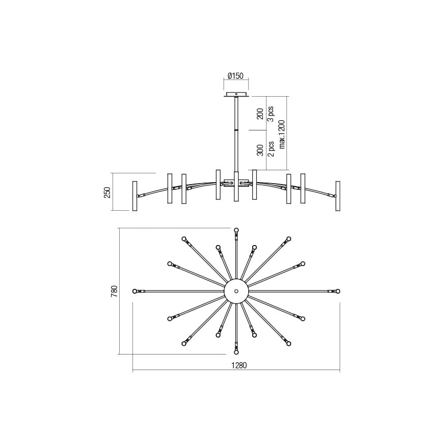 Redo 01-2776 - Lestenec na drogu RAYEN 16xG9/10W/230V bron