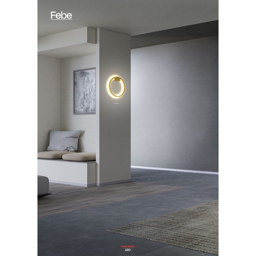 Redo 01-2817 - LED Zatemnitvena stenska svetilka FEBE LED/24W/230V zlata