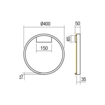 Redo 01-2819 - LED Zatemnitvena stenska svetilka FEBE LED/24W/230V črna