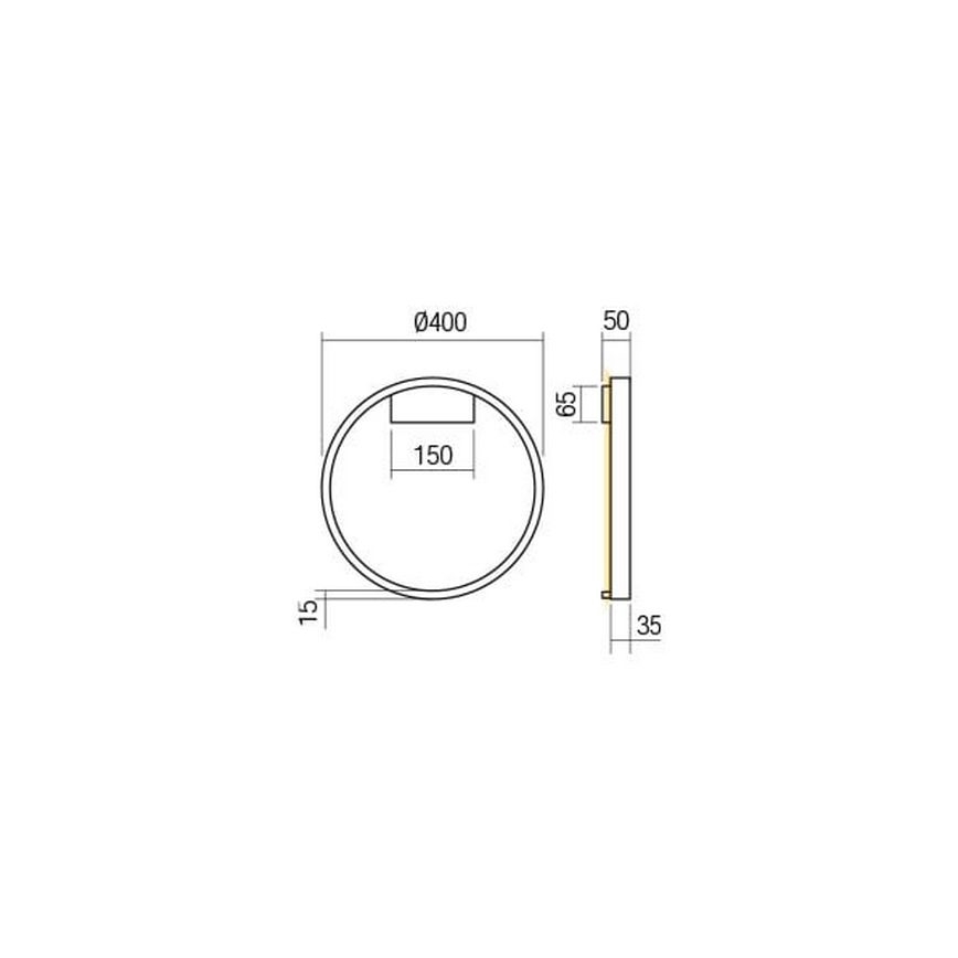 Redo 01-2819 - LED Zatemnitvena stenska svetilka FEBE LED/24W/230V črna