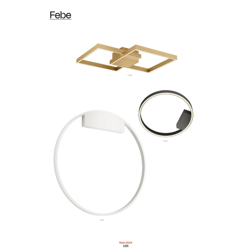 Redo 01-2835 - LED Zatemnitvena stenska svetilka FEBE LED/24W/230V zlata