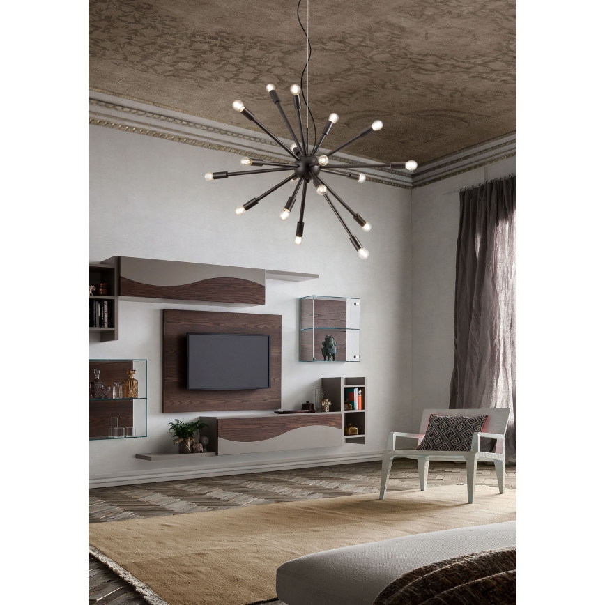 Redo 01-2934 - Lestenec na kablu STELLAR 12xE14/25W/230V črna