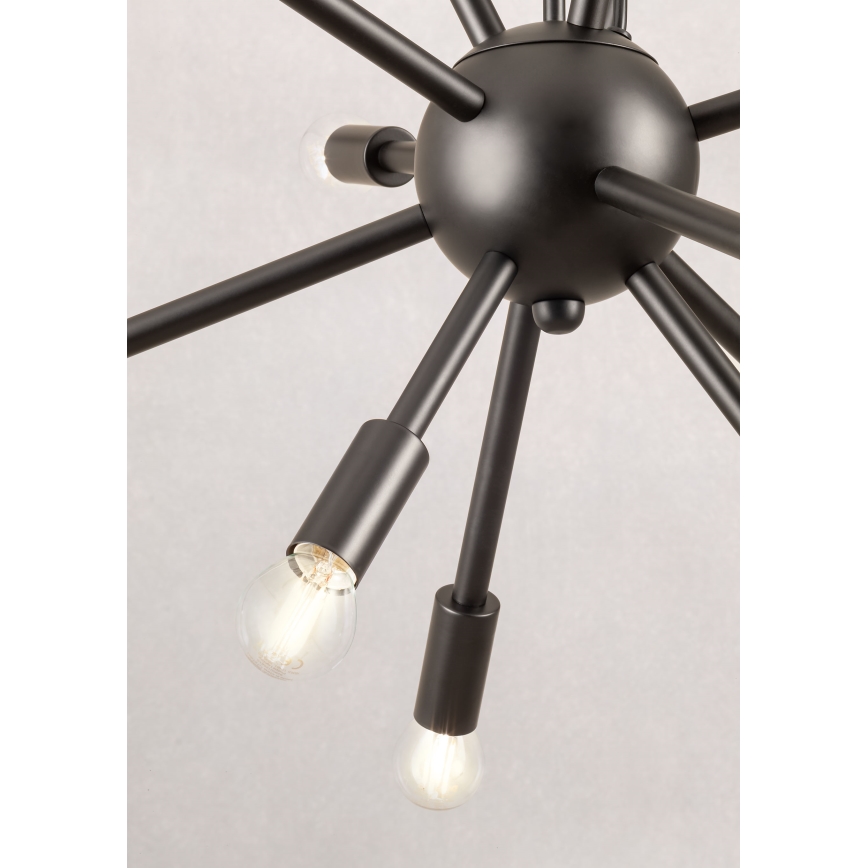 Redo 01-2934 - Lestenec na kablu STELLAR 12xE14/25W/230V črna